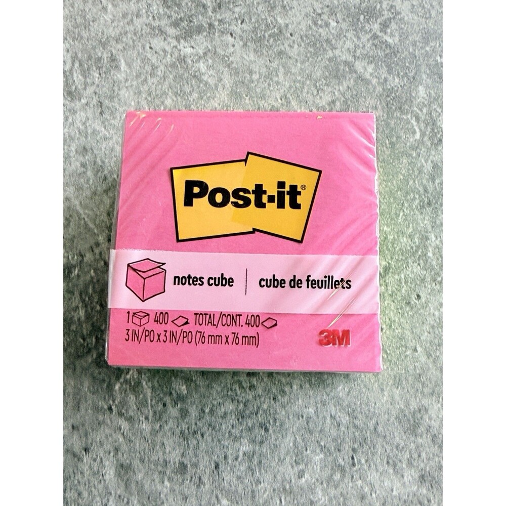 Post-it Notes Cube, 400 Total Notes, 3" x 3", Bright Colors 1 Pack